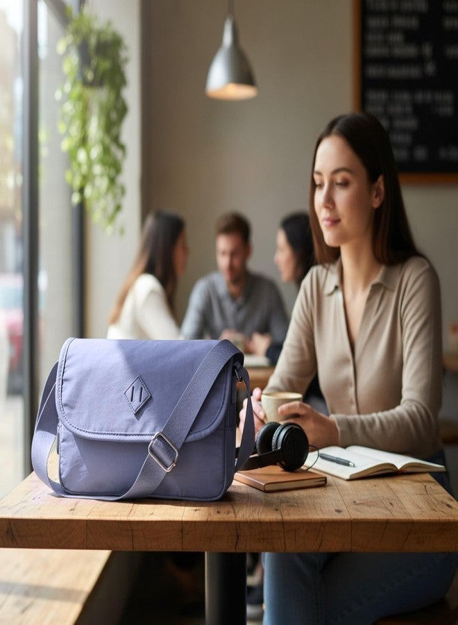 MISTYCDEP Crossbody Purse for Women, Nylon Waterproof Shoulder Purse, Messenger and travelling Bag Lightweight, Long Strap (Blue 118) - Image 2